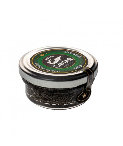 Ікра Осетрова Чорна Зерниста Royal Caviar Premium (Осетр) Скляна банка 50г